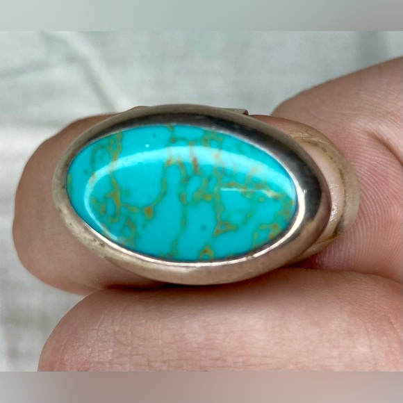 Mexican 925 Sterling Silver Turquoise Ring MAR TAXCO - Picture 4 of 5